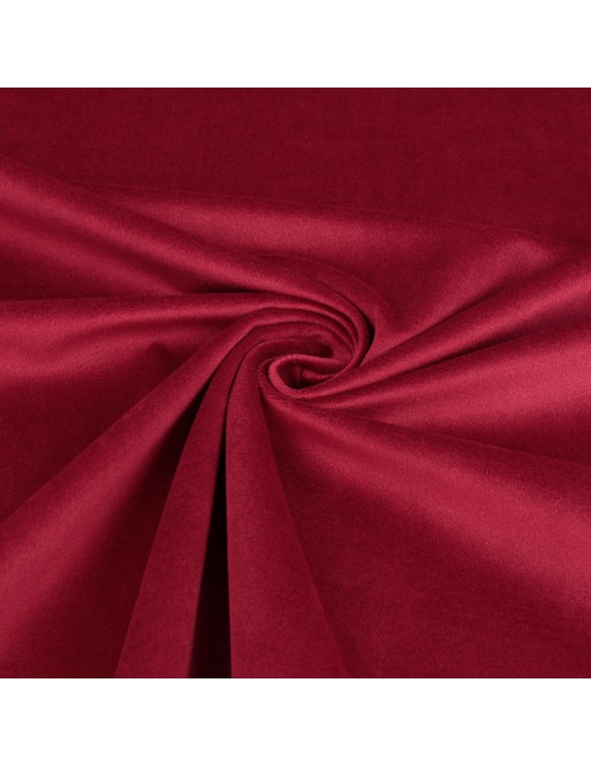 Tissu velours uni 100 % polyester rouge