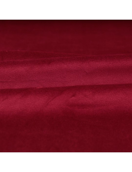 Tissu velours uni 100 % polyester rouge