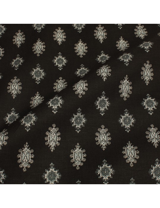 Coupon imprimé Provence 100 % coton 50 x 140 cm noir