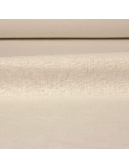 Tissu lin uni 135 cm blanc