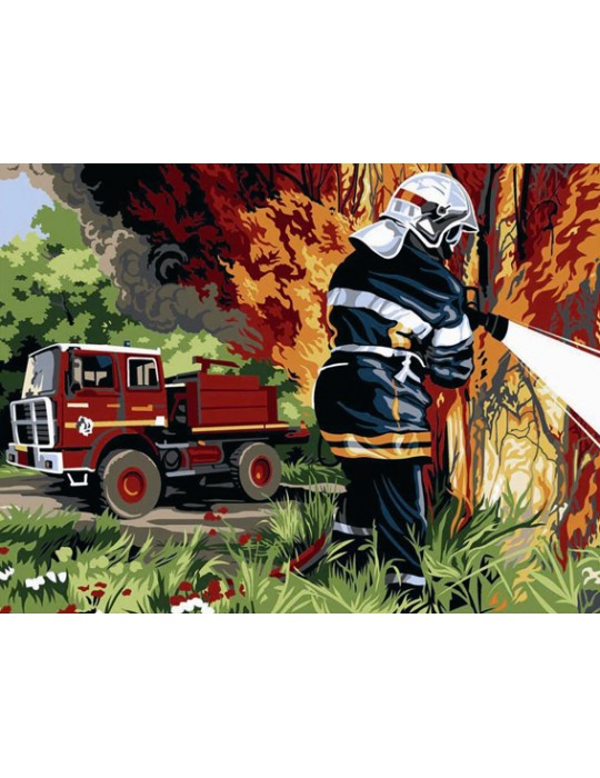 Kit canevas 15 x 20 cm pompier