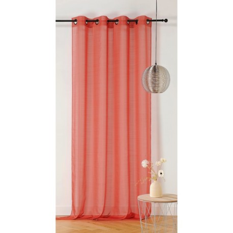 Tissu Voilage Etamine Givrée Brique 