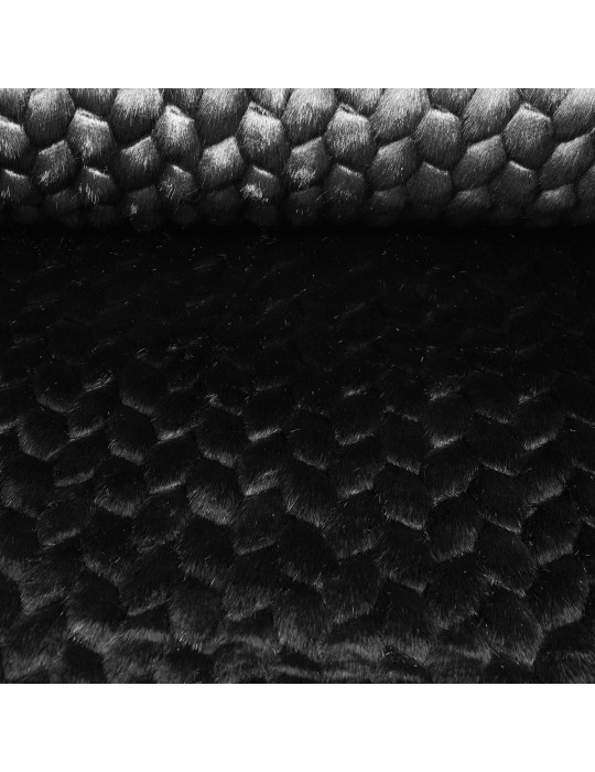 Fourrure synthétique formes hexagonales 150 cm noir