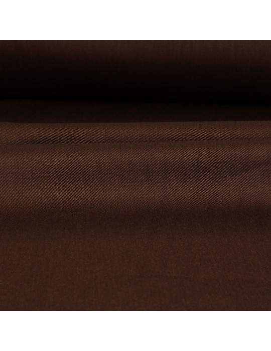 Tissu sergé coton uni 155 cm marron