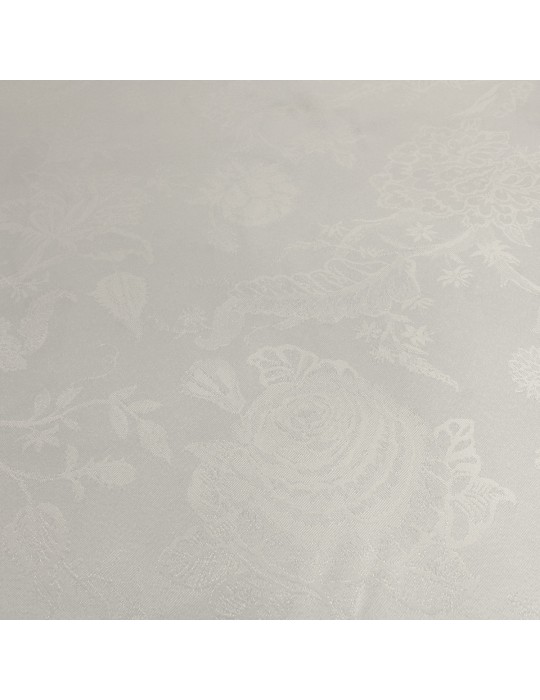 Tissu damassé blanc floral 320 cm