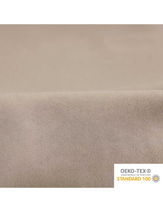 Tissu velours thermique et occultant oeko-tex beige