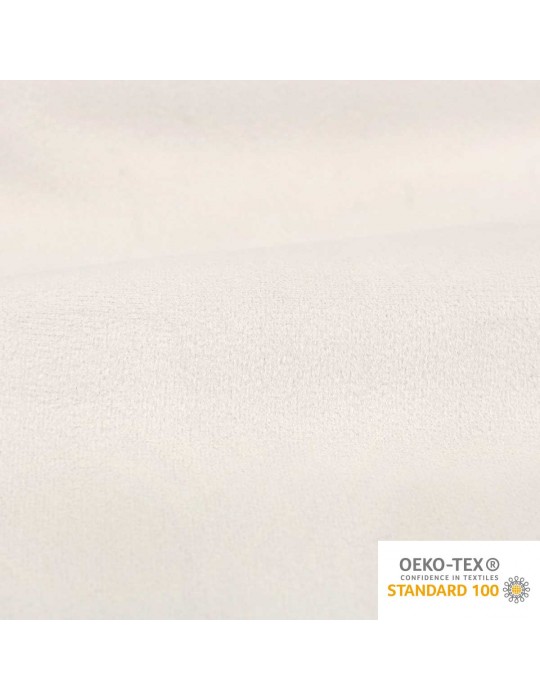 Tissu velours thermique et occultant oeko-tex blanc