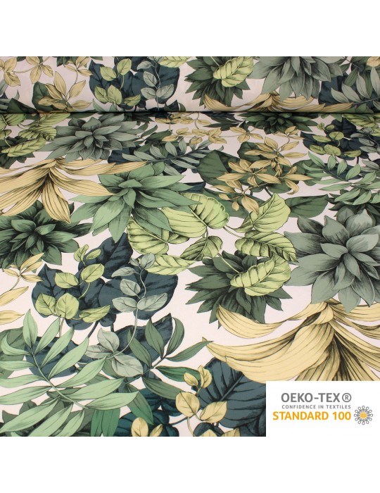 Tissu outdoor déperlant oeko-tex végétal vert