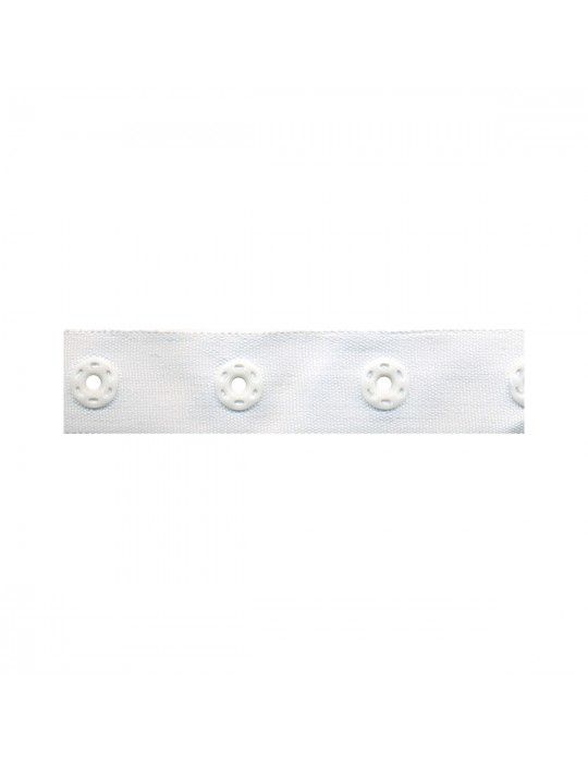 Bande oeillets plastique 18 mm blanc