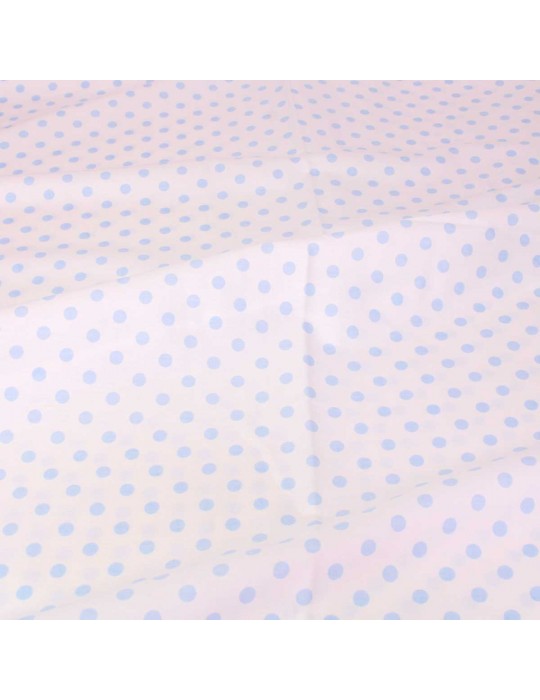 Coupon habillement coton 150 x 145 cm point bleu blanc