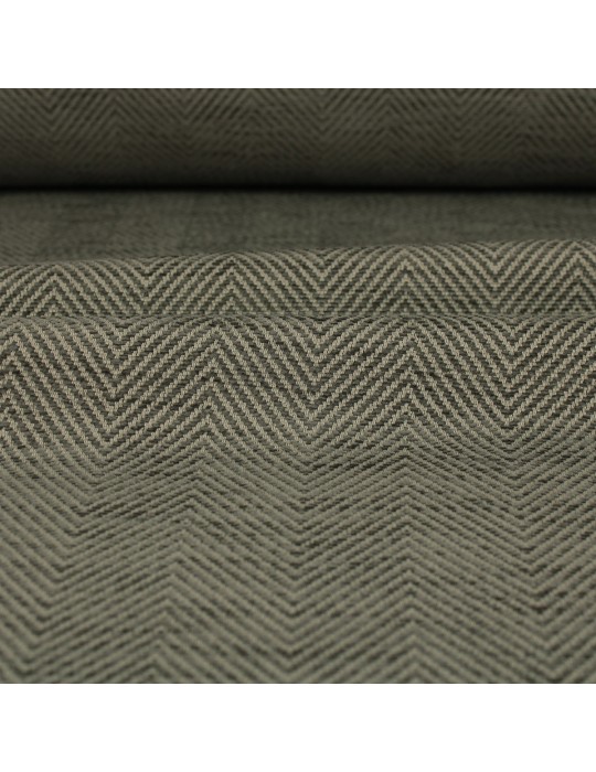Tissu jacquard motif chevron 140 cm gris