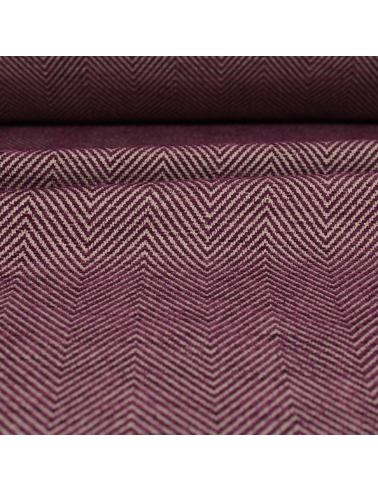 Tissu jacquard motif chevron 140 cm violet