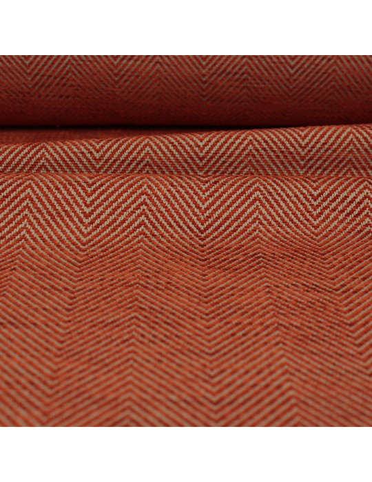 Tissu jacquard motif chevron 140 cm orange