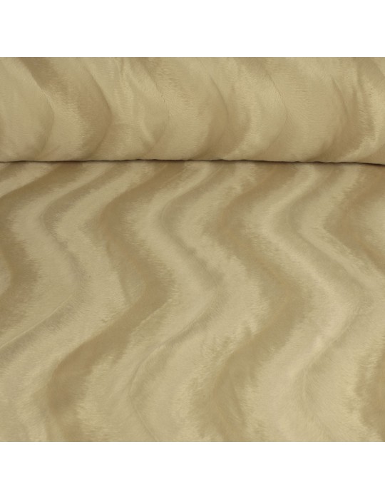 Tissu velours 100 % polyester poils animaux jaune