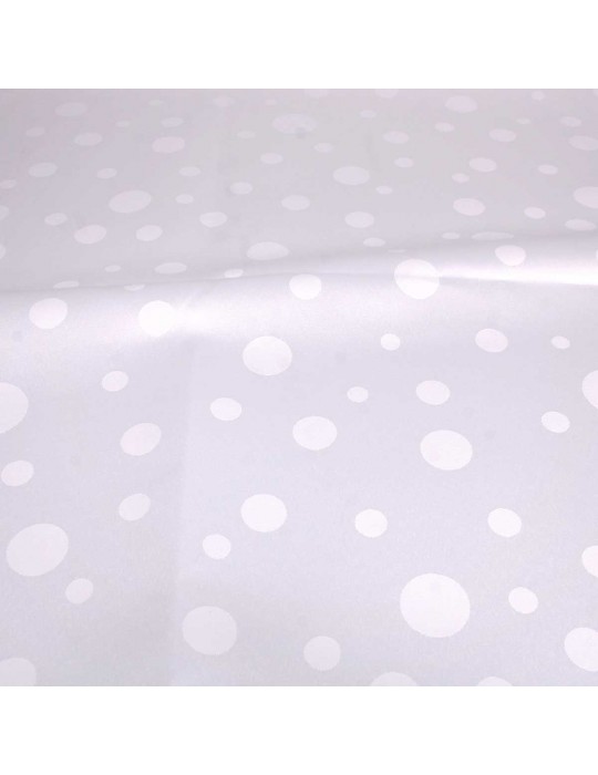Coupon tissu antitaches 160 x 280 cm à pois blanc