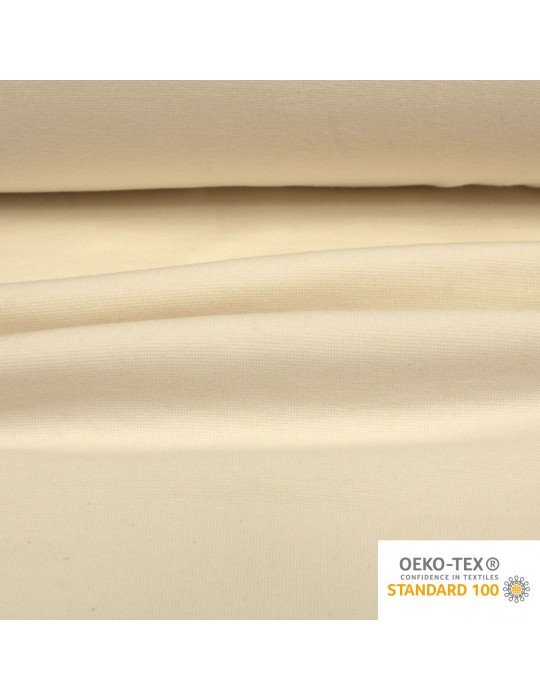 Tissu bord-côte tubulaire fin uni 35 cm blanc