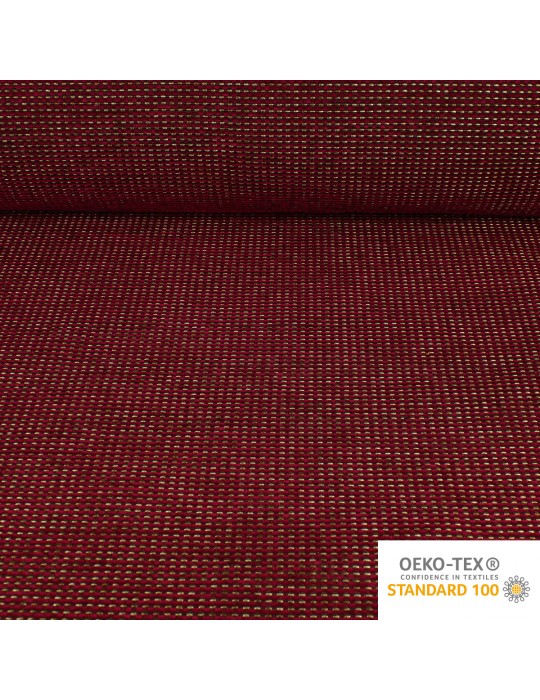 Tissu ameublement jacquard oeko-tex 140 cm rouge