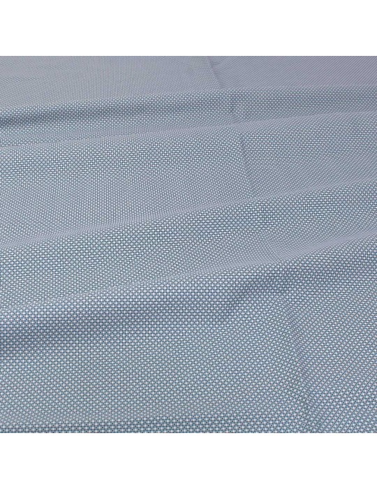 Coupon habillement coton 50 x 145 cm quadrillage/point bleu