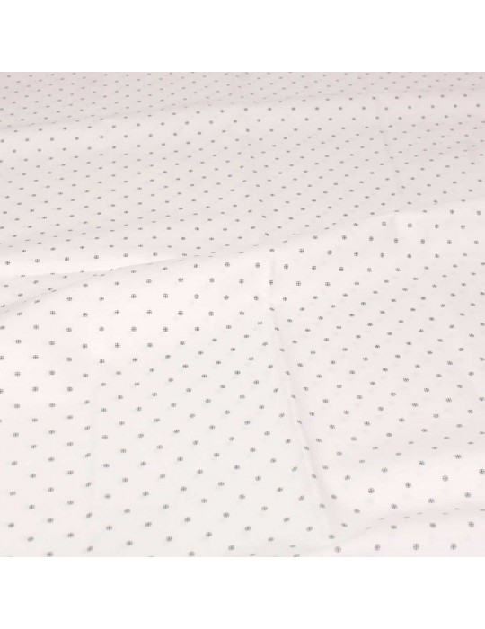 Coupon habillement coton imprimé 150 x 145 cm blanc