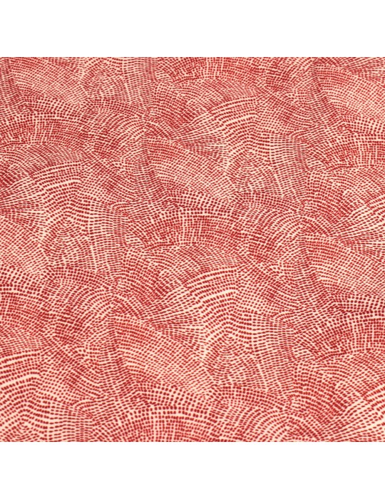 Coupon coton imprimé points terra 200 x 145 cm rouge