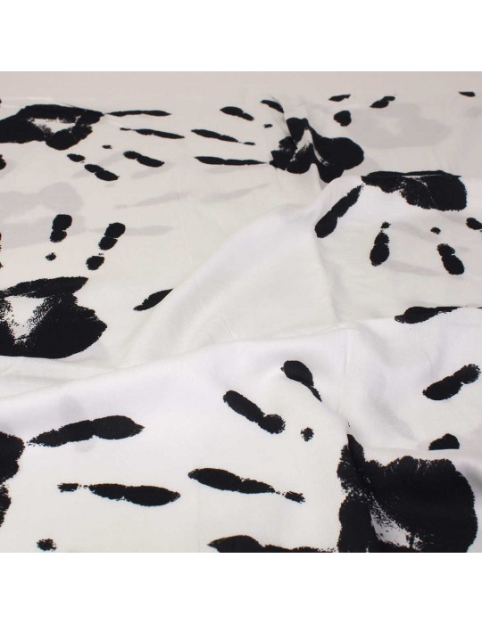 Coupon tissu d'habillement imprimé main 300 x 140 cm blanc