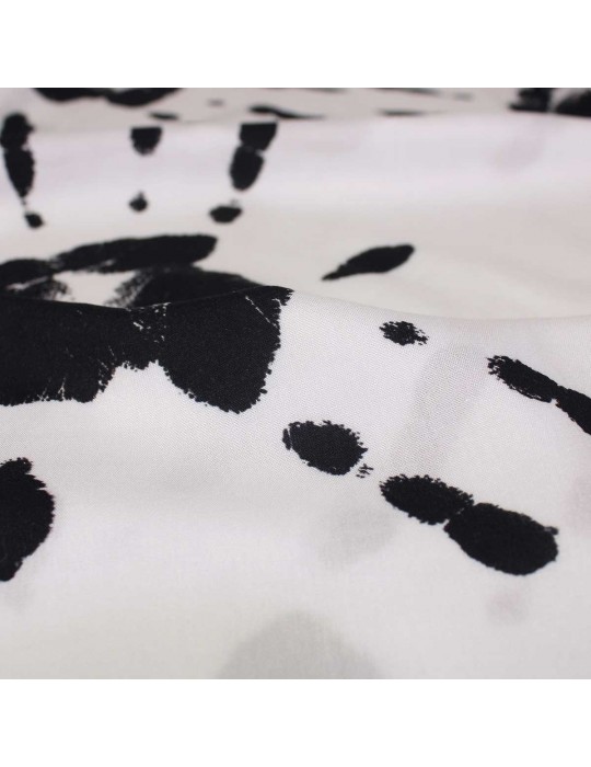 Coupon tissu d'habillement imprimé main 300 x 140 cm blanc