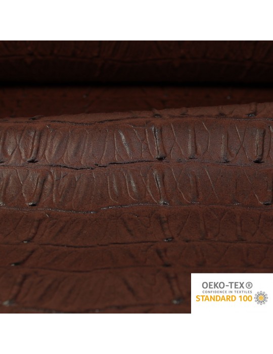 Tissu simili structure caïman chocolat 140 cm marron