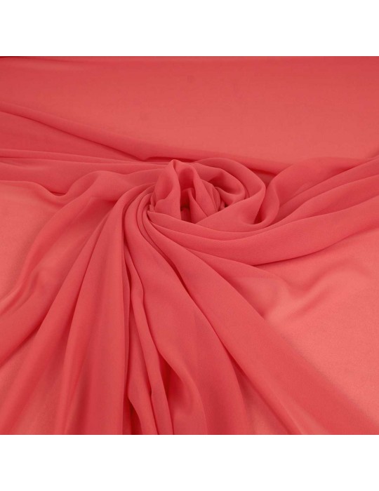 Tissu mousseline polyester uni rose