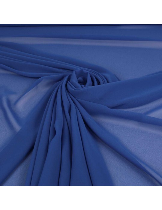 Tissu mousseline polyester uni bleu