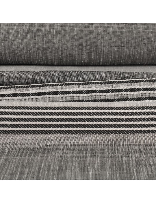 Tissu voilage étamine rayures 100 % polyester 300 cm gris