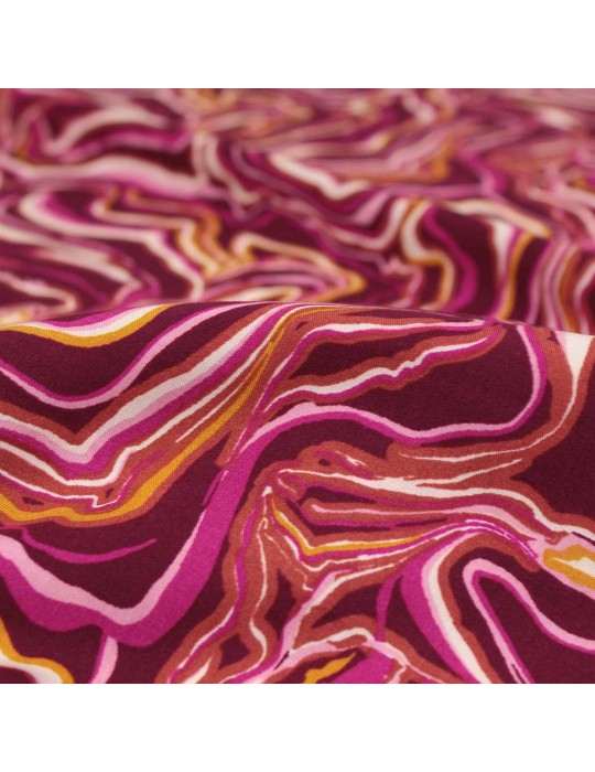 Tissu viscose imprimé orage prune violet