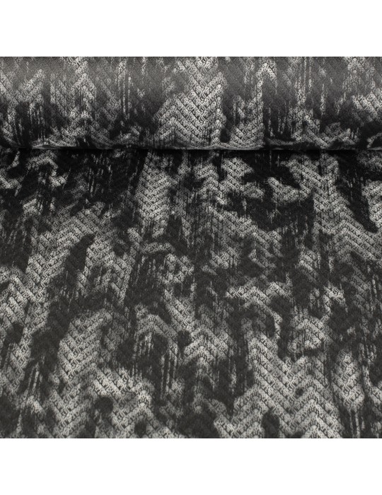Tissu jersey effet simili 100 % polyester noir