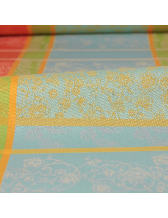 Tissu coton enduit acrylique antitaches floral multicolore 140 cm