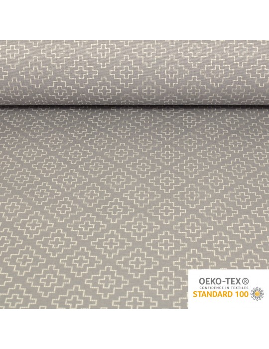 Tissu coton enduit acrylique antitaches 140 cm gris