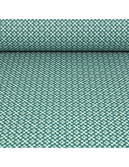 Tissu coton enduit acrylique antitaches géométrique 140 cm vert