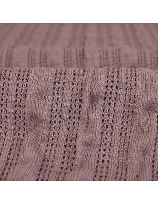 Tissu jersey tricot torsade violet