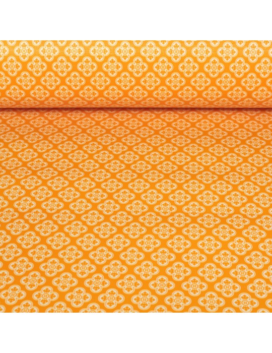 Toile cirée imprimée PVC 140 cm orange