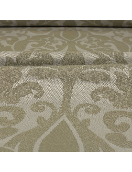 Tissu jacquard arabesque coton/polyester vert