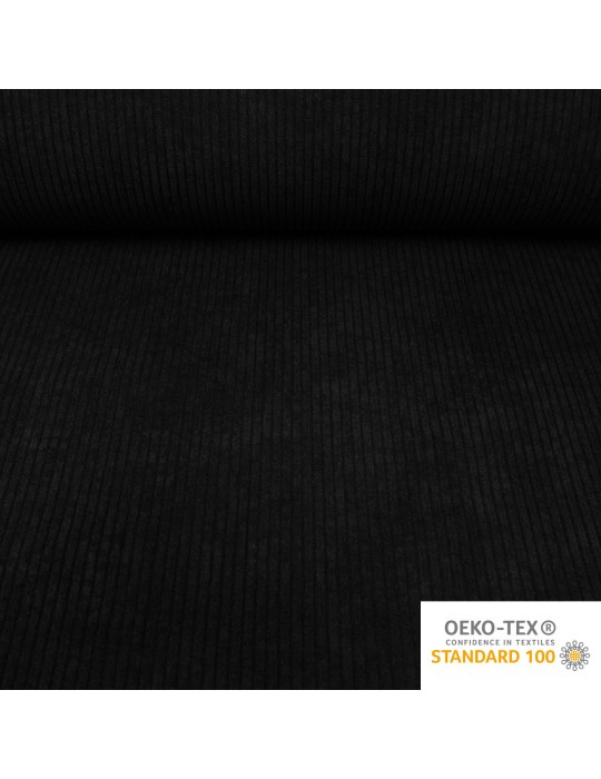 Tissu velours côtelé uni 140 cm noir