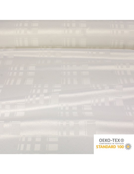 Tissu damassé pour nappe oeko-tex blanc