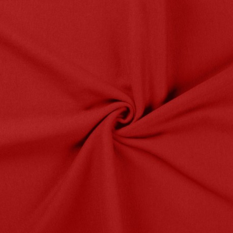 Coupon 3m Tissu Bord Cote Uni Rouge Foncé