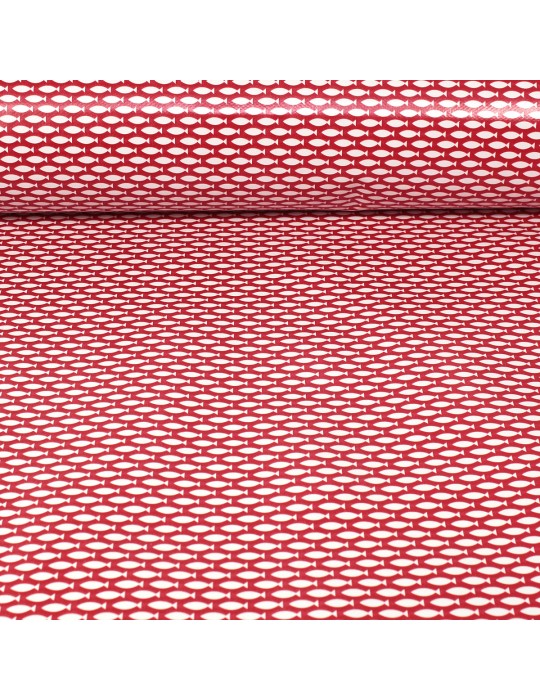 Toile cirée imprimée PVC 140 cm rouge