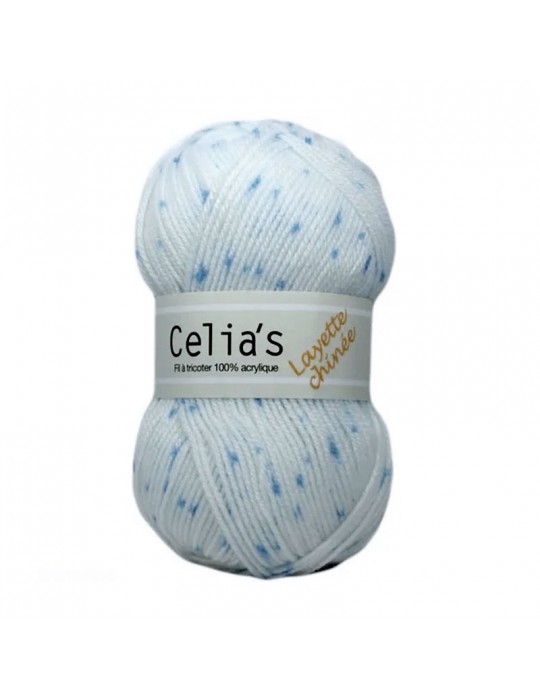 Lot de 2 pelotes de fil à tricoter Celia's layette chinée bleu