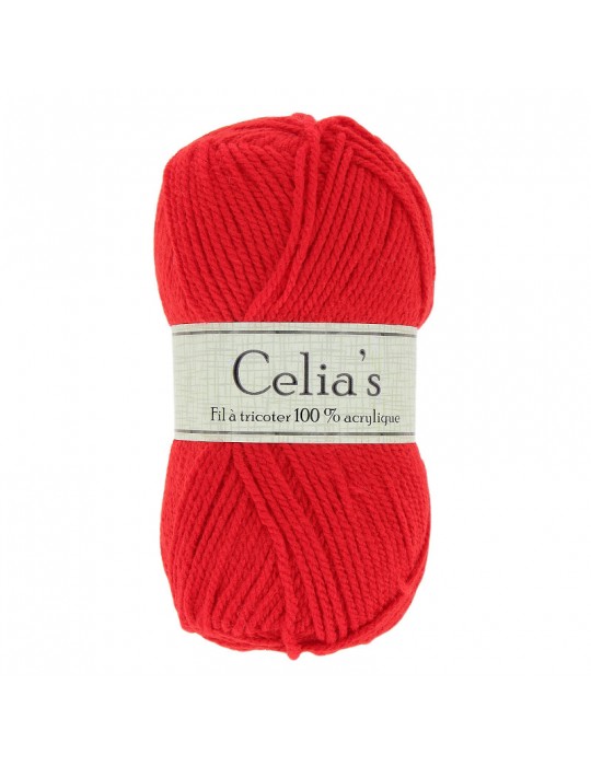 Lot de 10 pelotes de fil à tricoter Celia's rouge