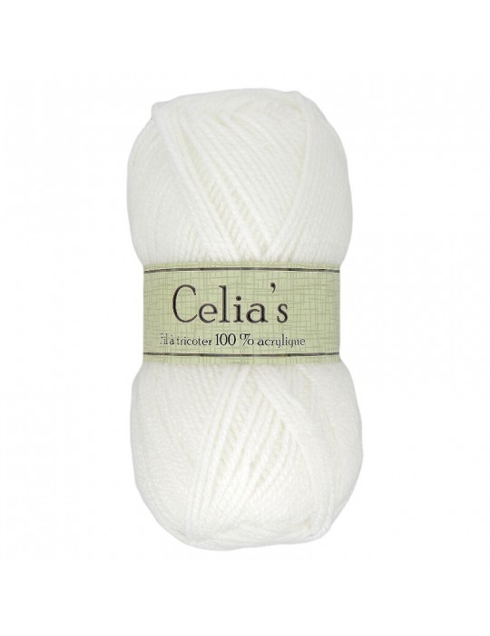 Lot de 10 pelotes de fil à tricoter Celia's blanc