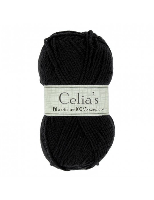 Lot de 10 pelotes de fil à tricoter Celia's noir