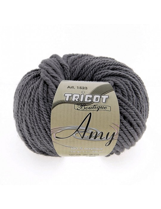 Pelote de fil à tricoter amy gris