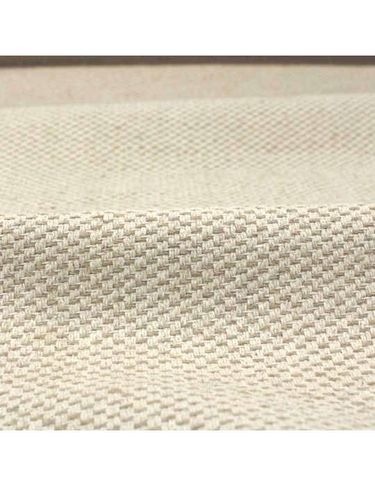 Tissu jacquard coton/jute beige