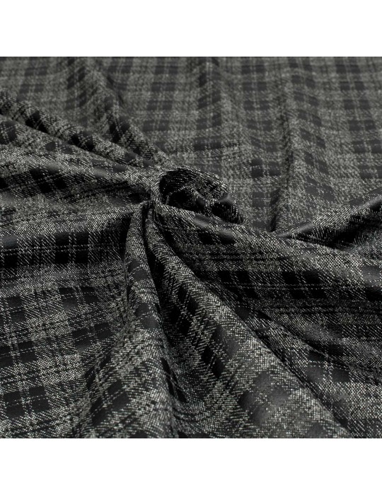 Tissu jersey effet simili à carreaux noir/gris