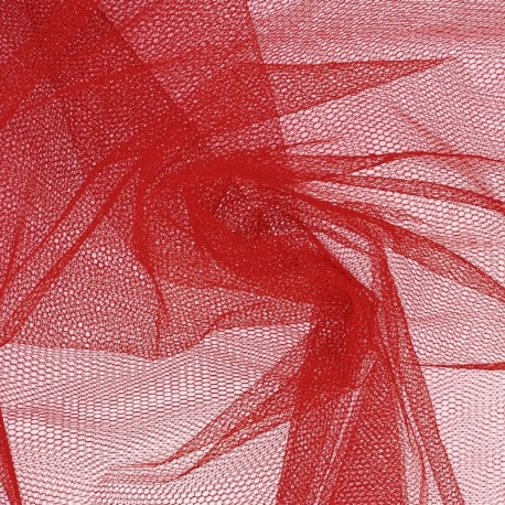 Coupon 3m Tissu Tulle Rouge